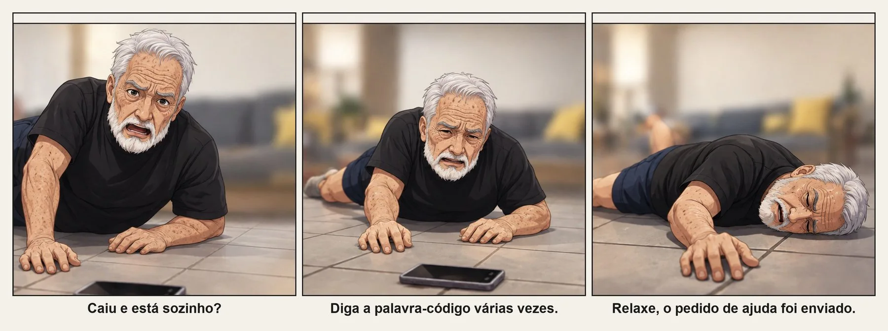 Tirinha: pessoa vulnerável em situação de pressão dentro de casa